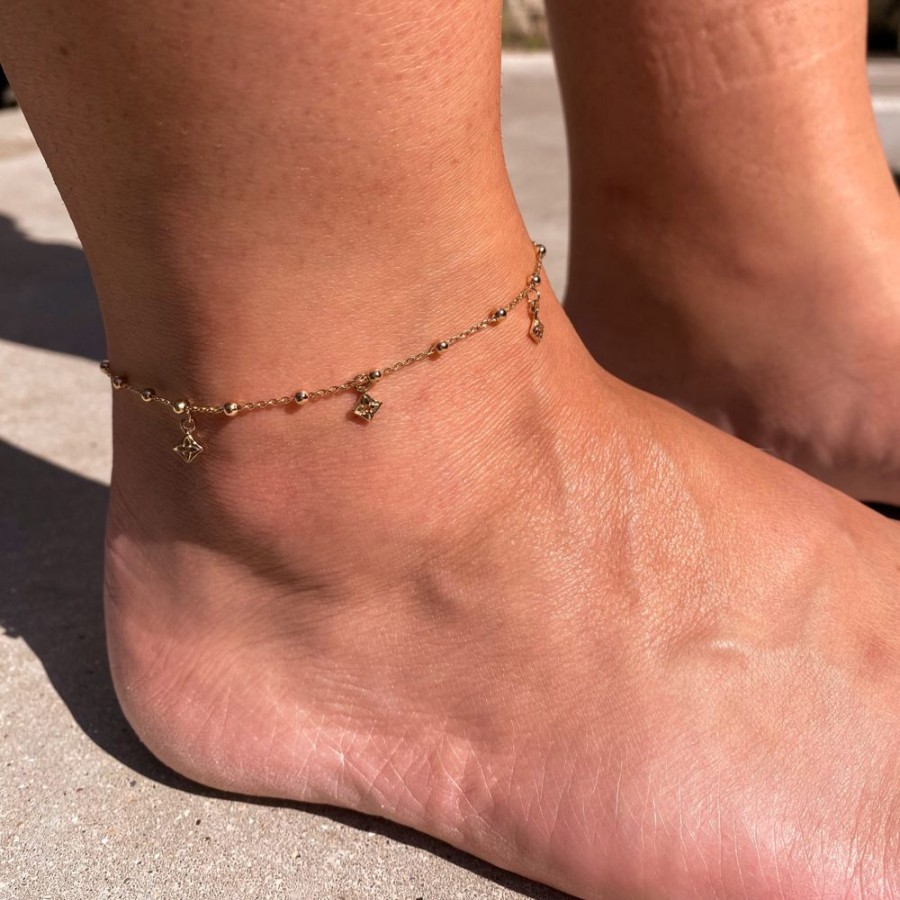 Juwelen billy rose | Squared Drops Anklet