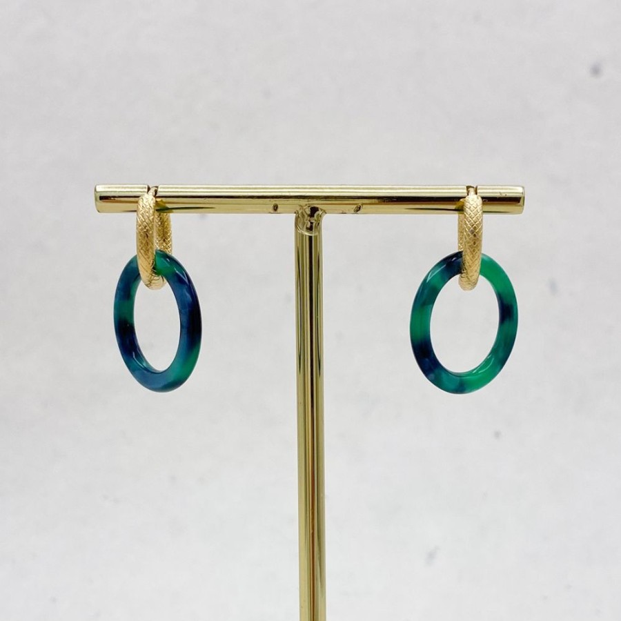 Juwelen billy rose | Double Creoles Gold & Green