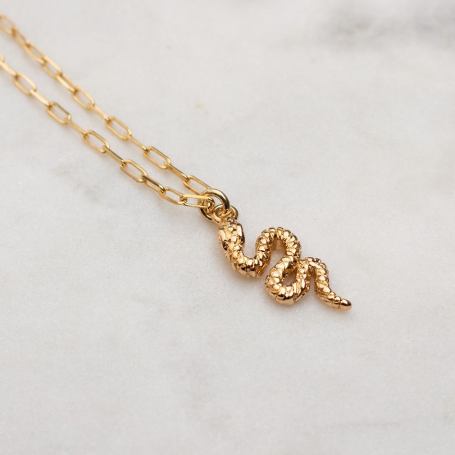 Juwelen billy rose | Golden Snake Necklace