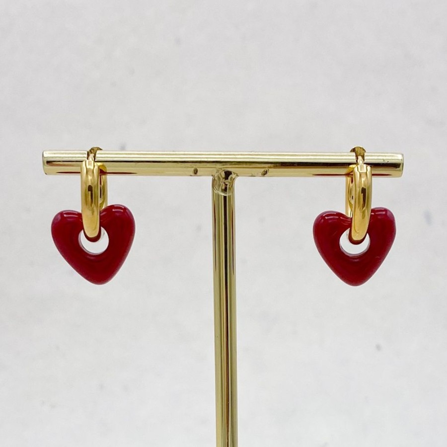 Juwelen billy rose | Creoles & Hearts (Red)